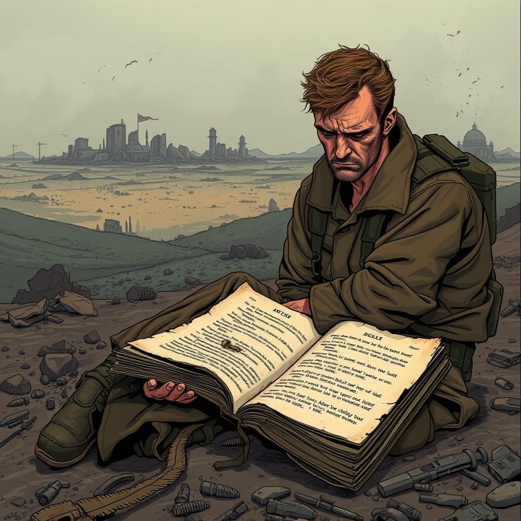 Weary Soldier Seeks Divine Healing in a Forgotten Land