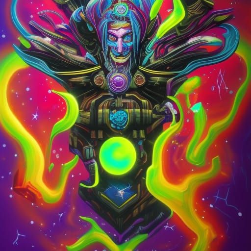 Colorful Cosmic Elf Graffiti Art