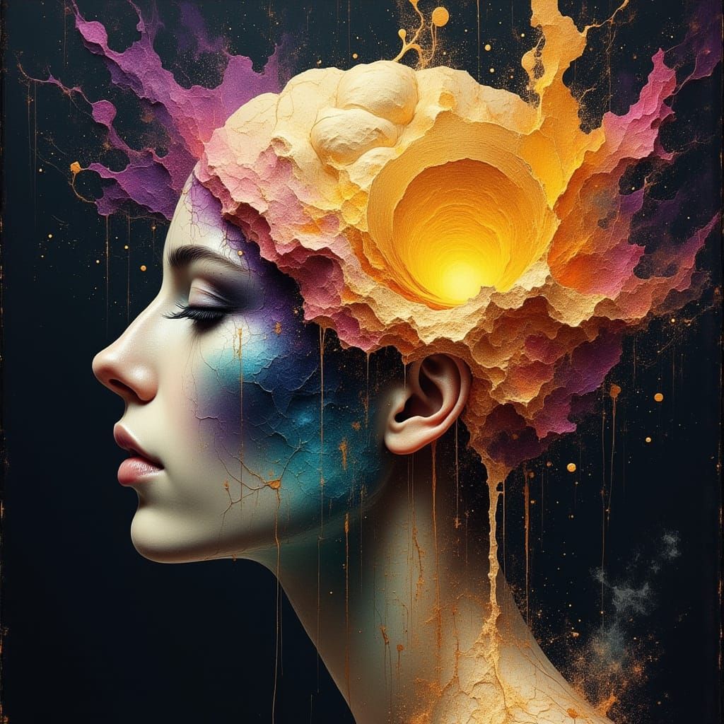 Man's Brain Stress Melts Into Peace, Dali-Inspired Art