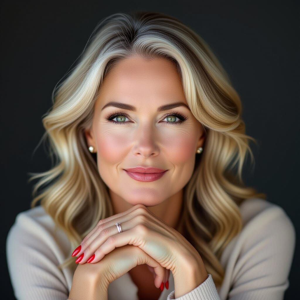 Photorealistic Portrait of an Expressive 47-Year-Old Woman