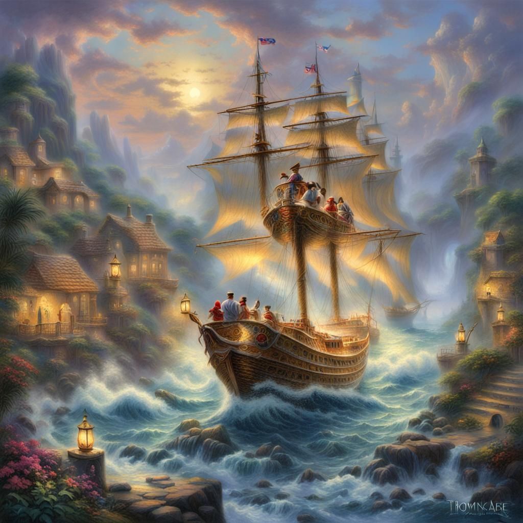 Sindbad the Sailor in Ethereal Fantasy Style