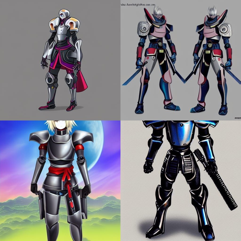 Futuristic Knight in Anime Style