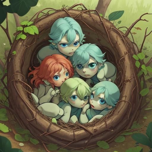 Hatchlings in a nest
