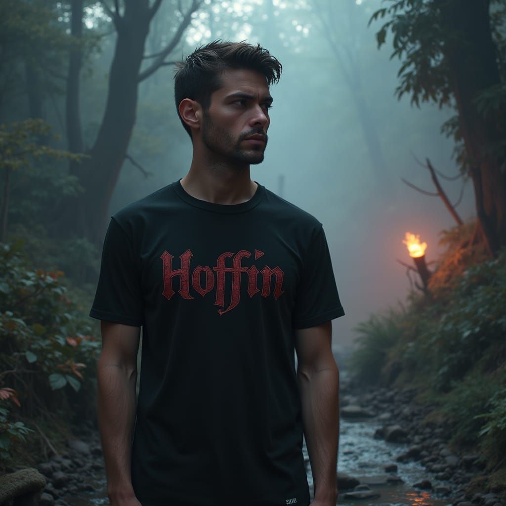 Fantasy Warrior in a Dark Landscape, Inspired by AAA Game Ar...