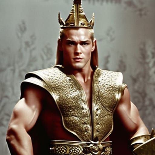 King on Throne in Sword and Sandal Film Style