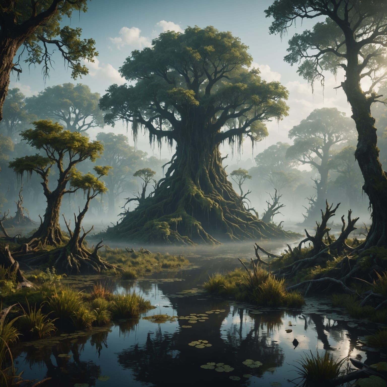 Misty Swamp: Fantastical Concept Art in Deep Color