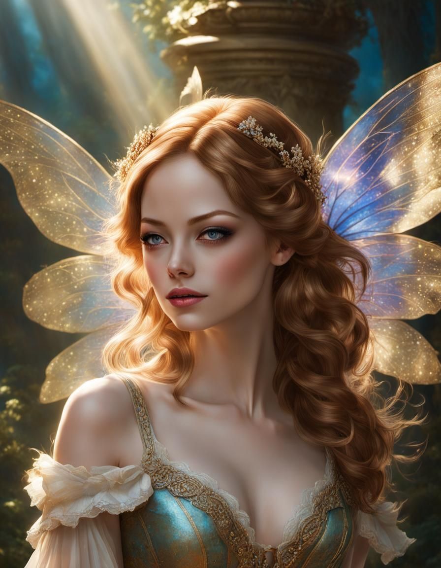 Beautiful Elf Emma Stone with long Brown long Hair