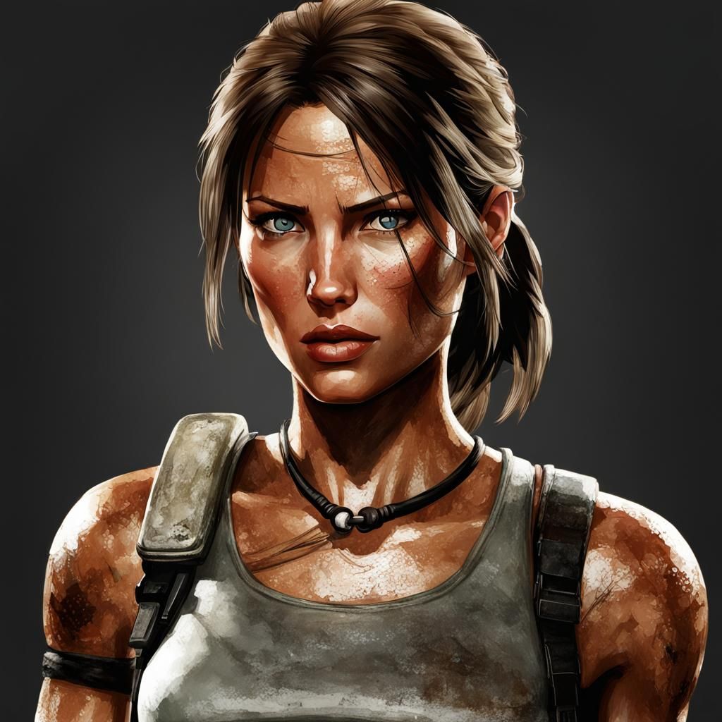 Archaeologist Lara Croft in Adventurous Posture
