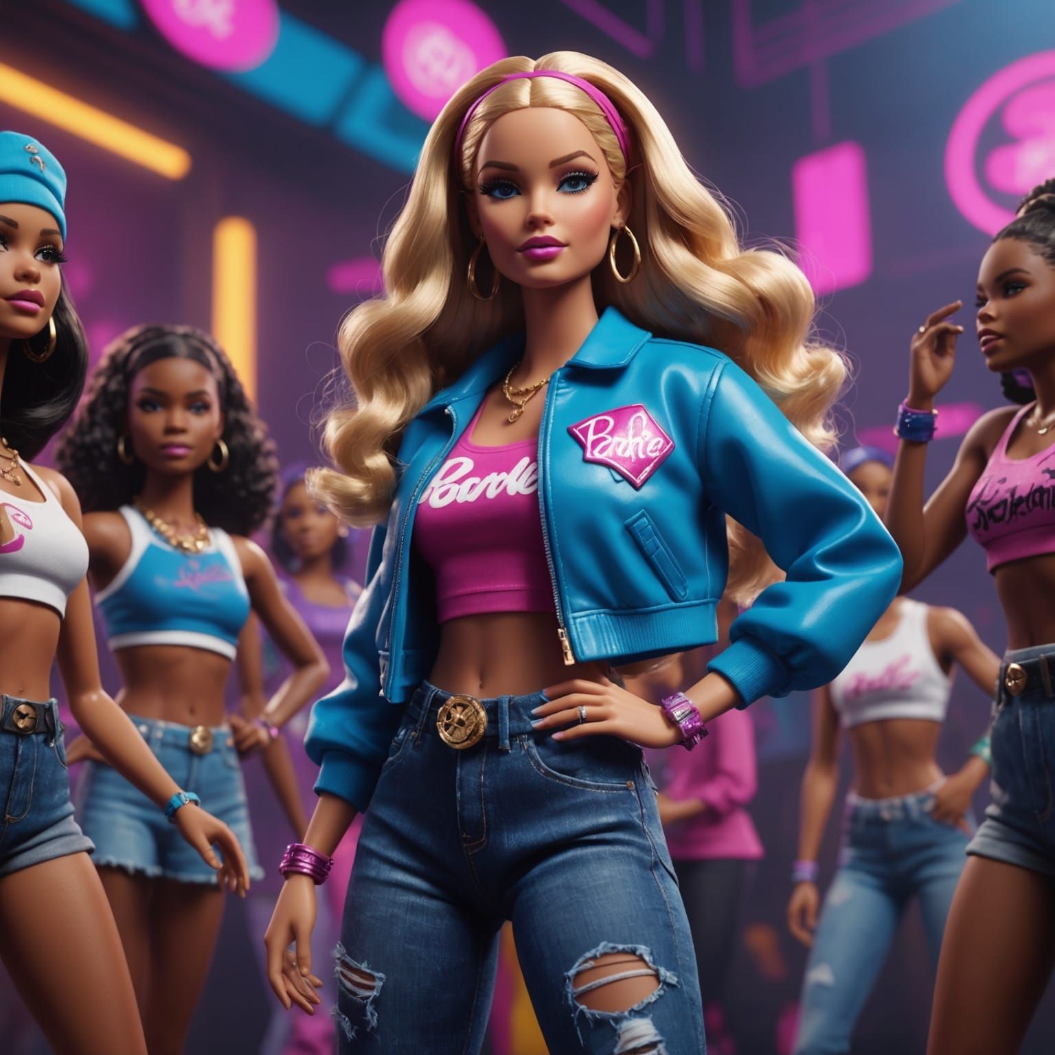 Barbie Rapping: Detailed Matte Painting