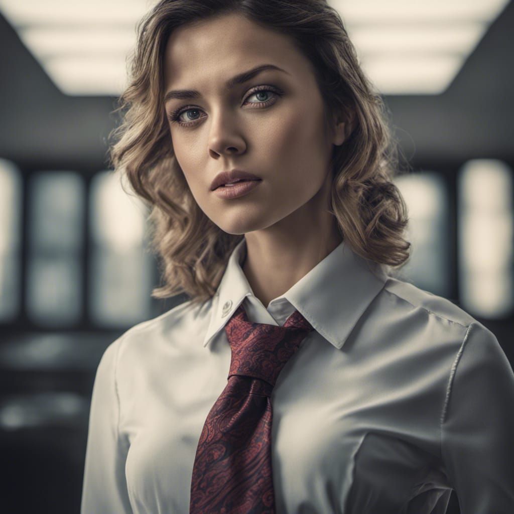 woman wearing a tie