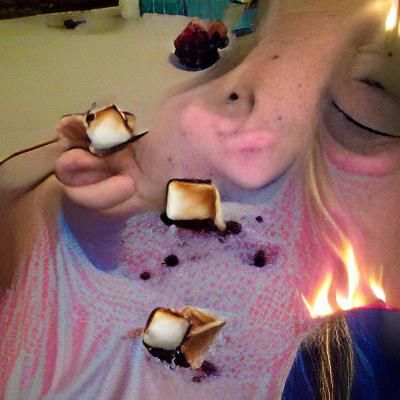 Delicious S'mores and Berries Illustration