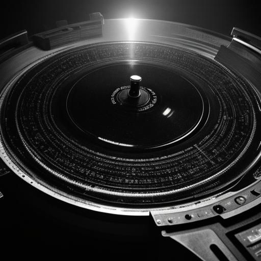 Macro Vinyl Record in High-Contrast HDR Style