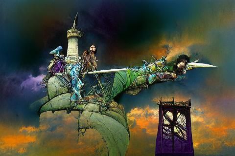 Tower Bridge Journey Past War Machines: Digital Illustration