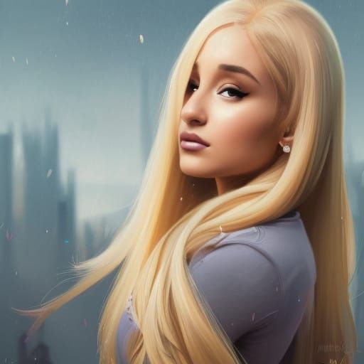 Ariana Grande Portrait in Hyperdetailed Style
