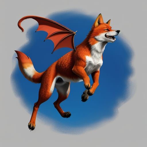 Fantastical Firefox Hound in Mid-Jump