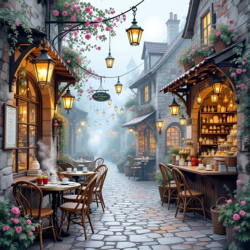 Magical Fairytale Cafe with Floating Lanterns