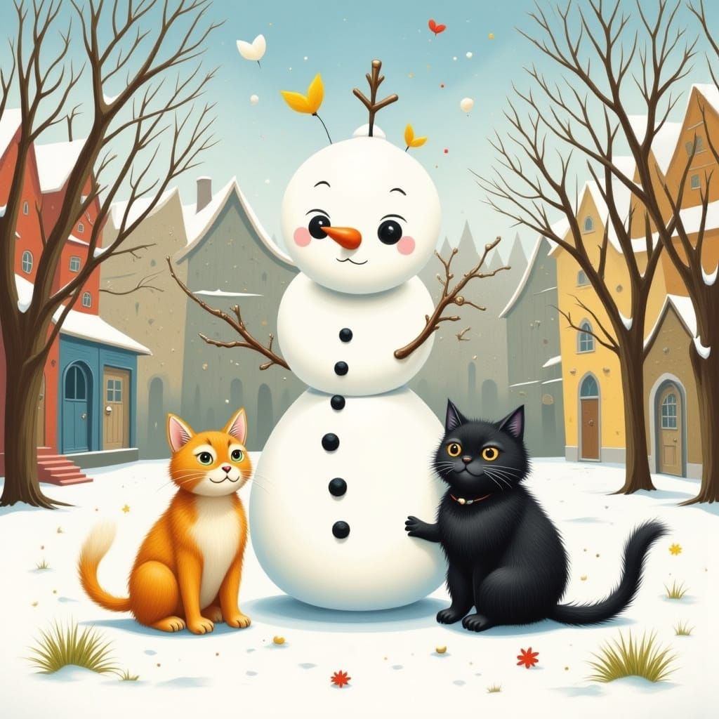Snowman <lora:FLEUR NOIR:1.0> <lora:PEPPERMINT SNOW:1.0> <lo...