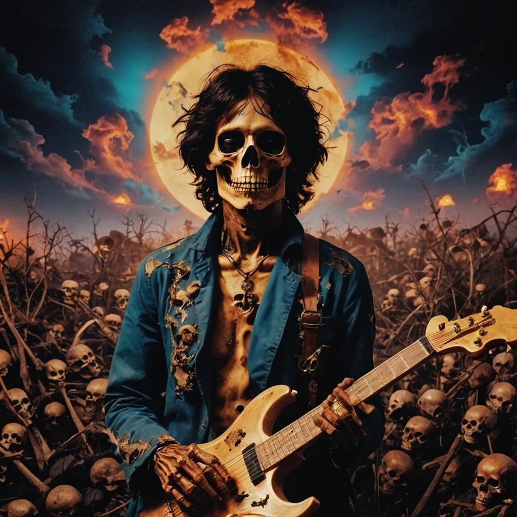 Double Exposure Skeleton Skull Photography