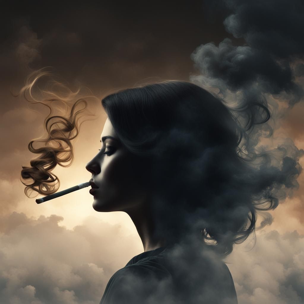 Smoky Silhouette: A Dramatic Digital Matte Painting