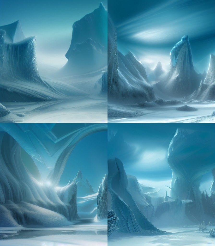 Hyperdetailed Frost Fantasy Landscape in 8k