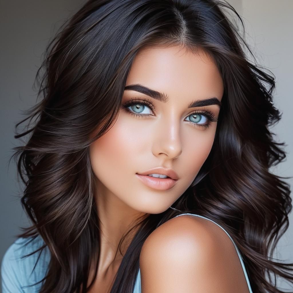 Portrait of a Woman with Dark Brown Hair