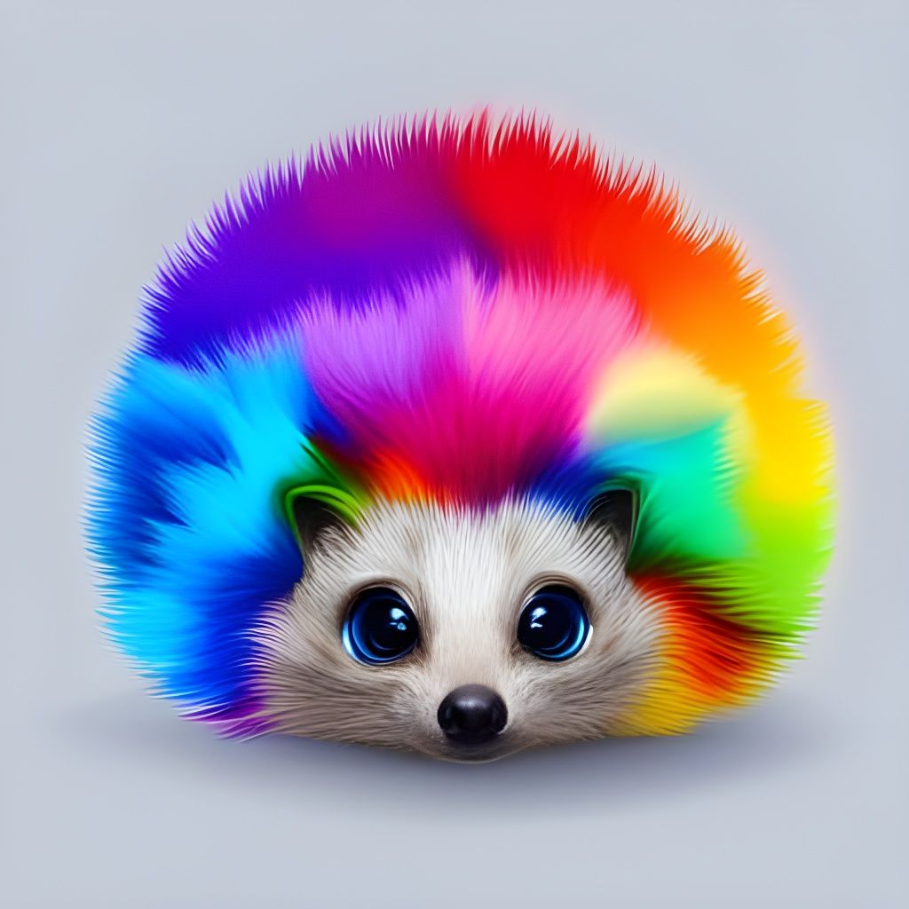 Rainbow Hedgehog with Galaxy Eyes