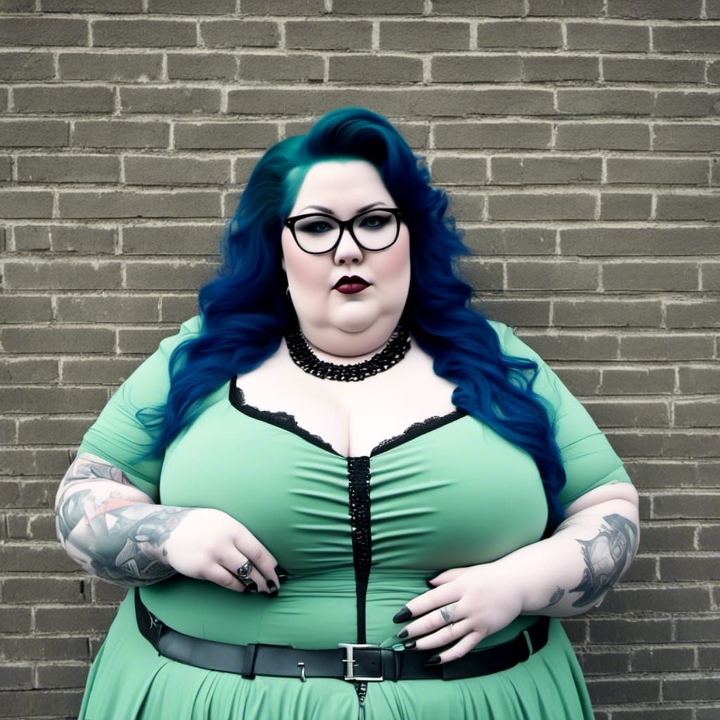 Curvy Gothic Woman in Post-Apocalyptic Pastel Universe