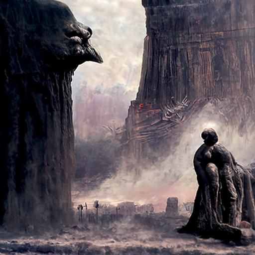 Surreal Dark Fantasy Landscape in Gothic Style