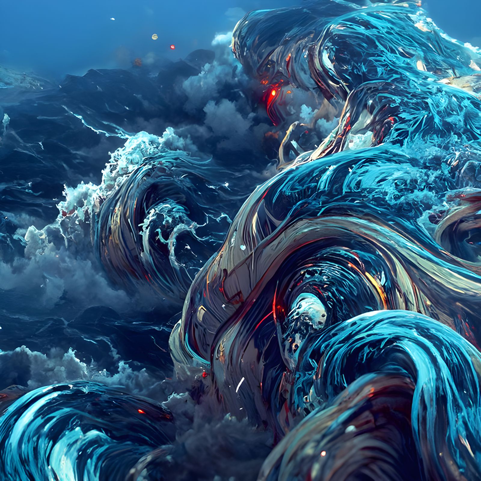 Ocean Maelstrom: Hyperrealistic Digital Illustration
