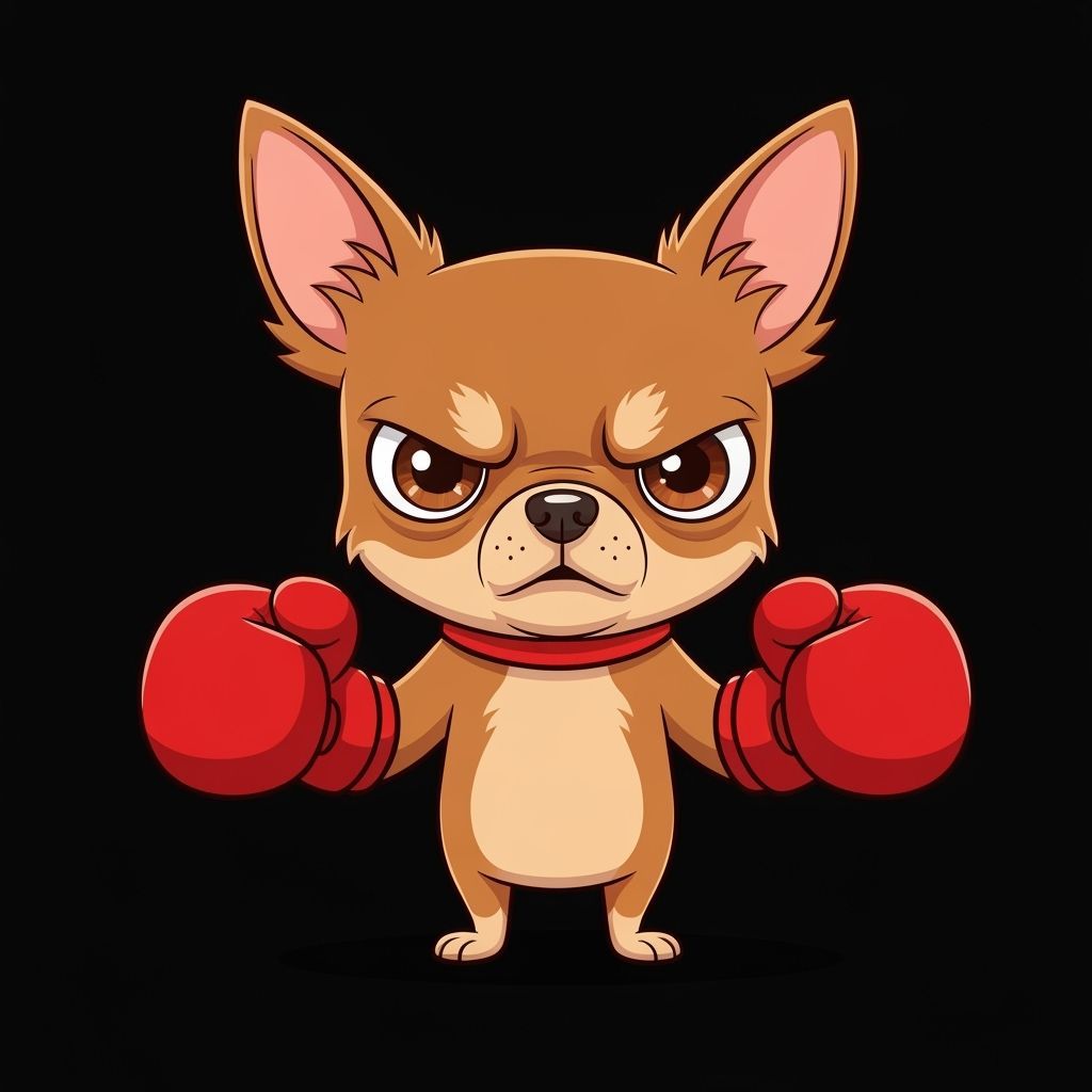 Angry Chihuahua Boxer Cartoon Character
