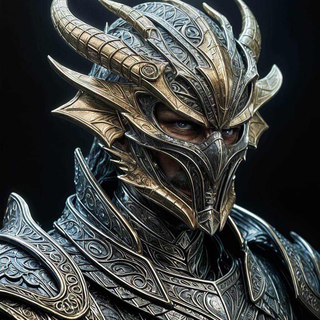 Majestic Armored Knight with Dragon Wings