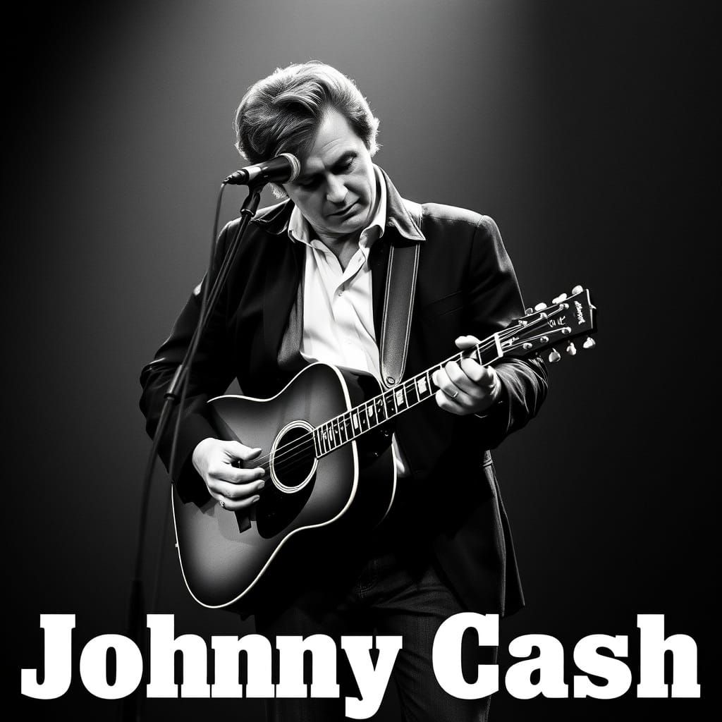 Rustic Blues Legend Plays Guitar in Monochrome