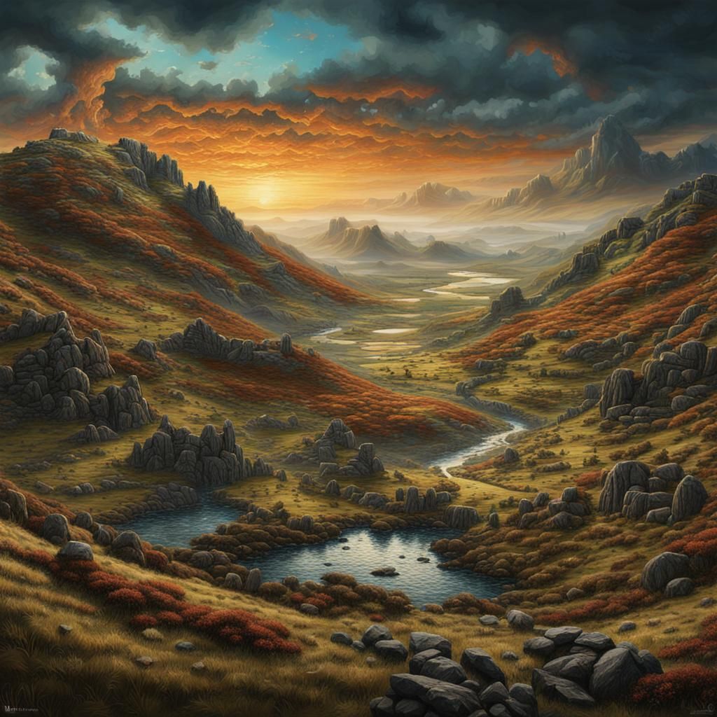 Woven Wool Tapestry of Welsh Landscape