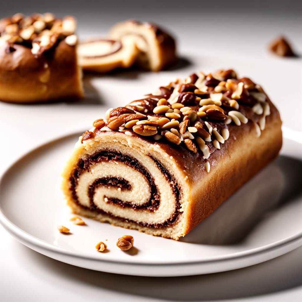 Delicious Yeast Cake Roll with Walnut Filling: Food Photogra...