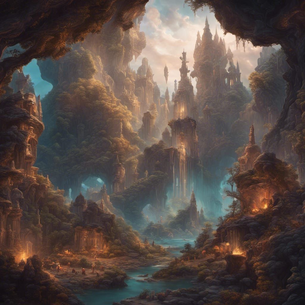 Grotesque Pastel Painting of God Creating the World