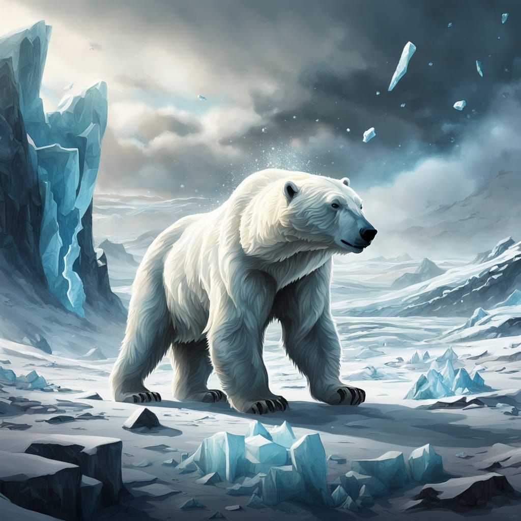 Epic Polar Bear Roams Iceland's Frostbitten Tundra in Stunni...