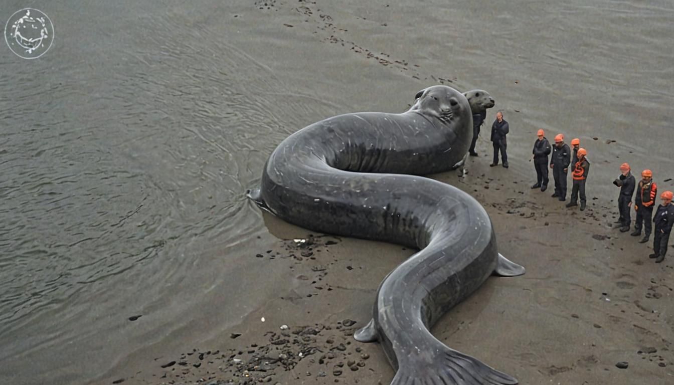 Surreal Serpentine Seal in Flight, Dali Style