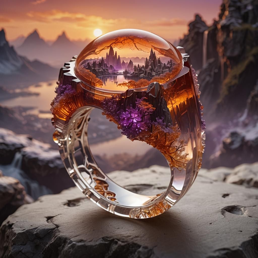 Elven City Hidden in Magic Ring