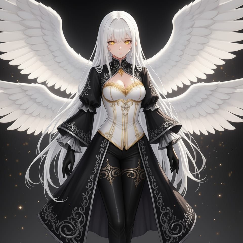 Angel Gabriel in Gothic Style with Twelve Wings