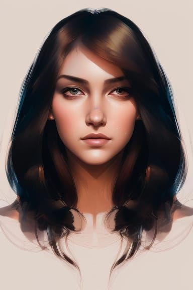 Beautiful Woman Portrait in Hyperdetailed Style