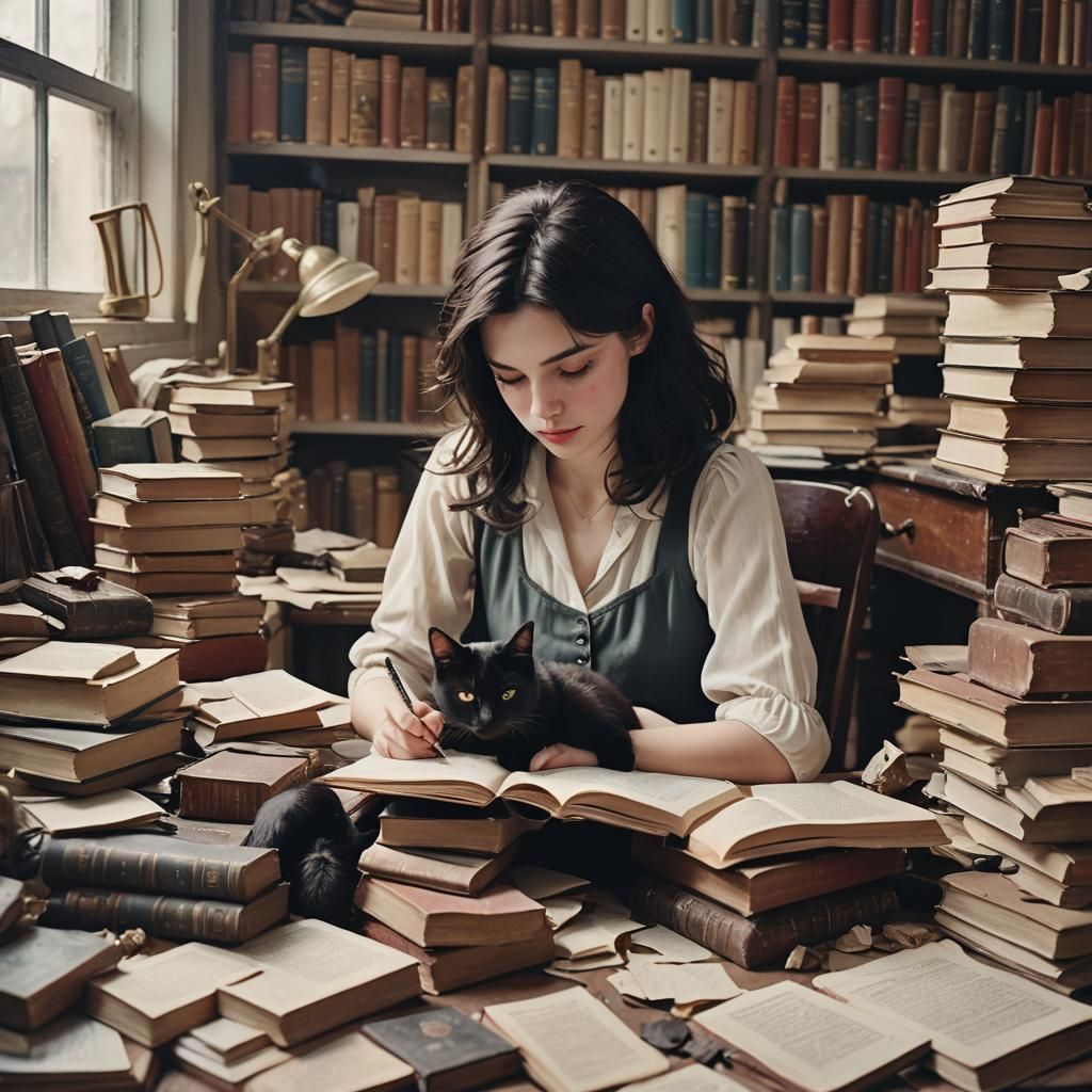 Woman with Cat: Intimate Portrait in Soft Light