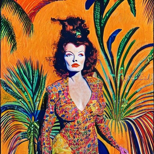 Abstract Tropical Portrait in Photorealistic Style