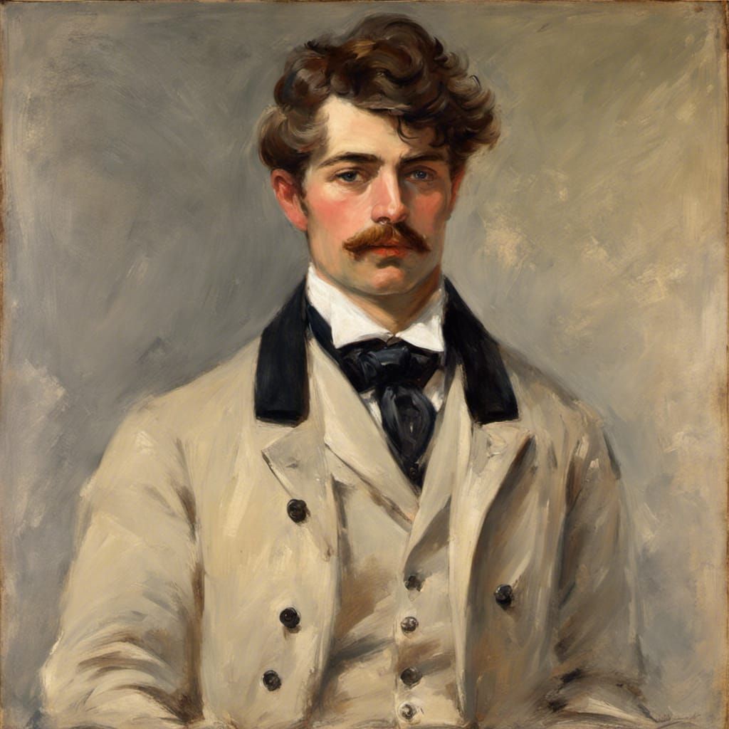 Bel Ami Portrait in 19th Century Oil Painting Style