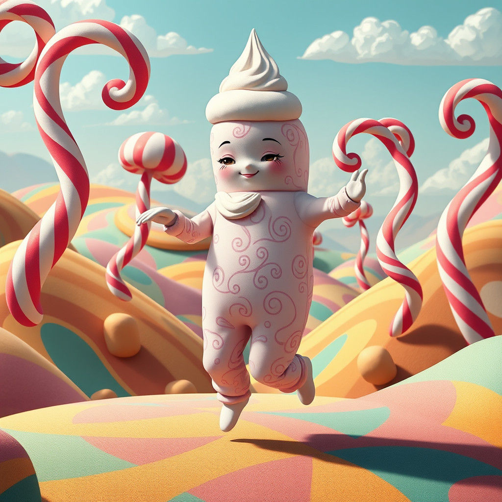 Ice Cream Bean Humanoid Dance in Candy Land