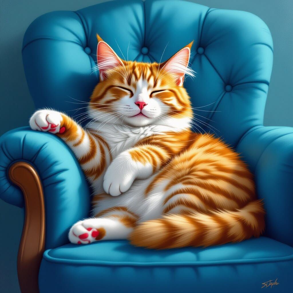 Content Cat Nap as Realistic Portrait