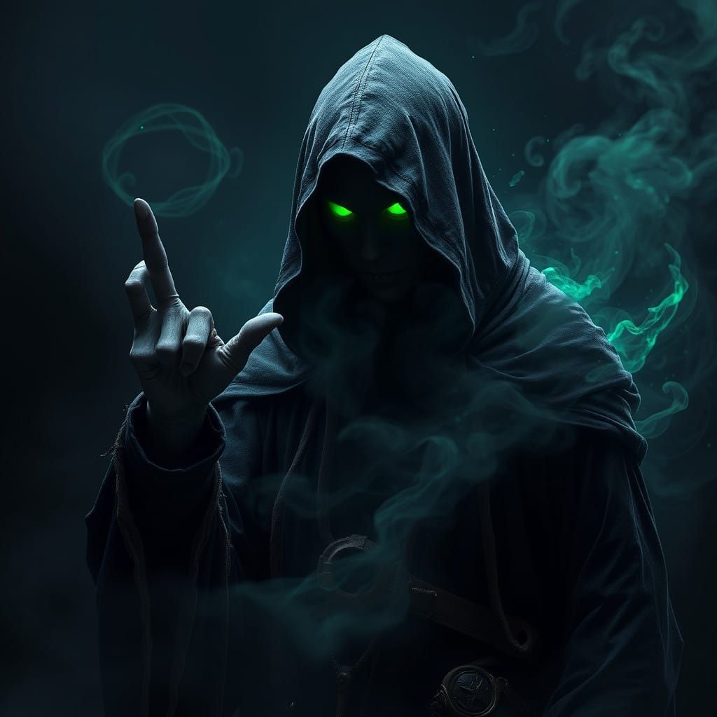 Mysterious Figure Beckons in Dark Fantasy World