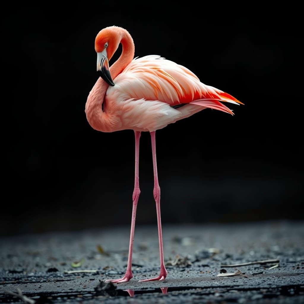Rosy Flamingo in Hyper-Realistic Cinematic Wetland