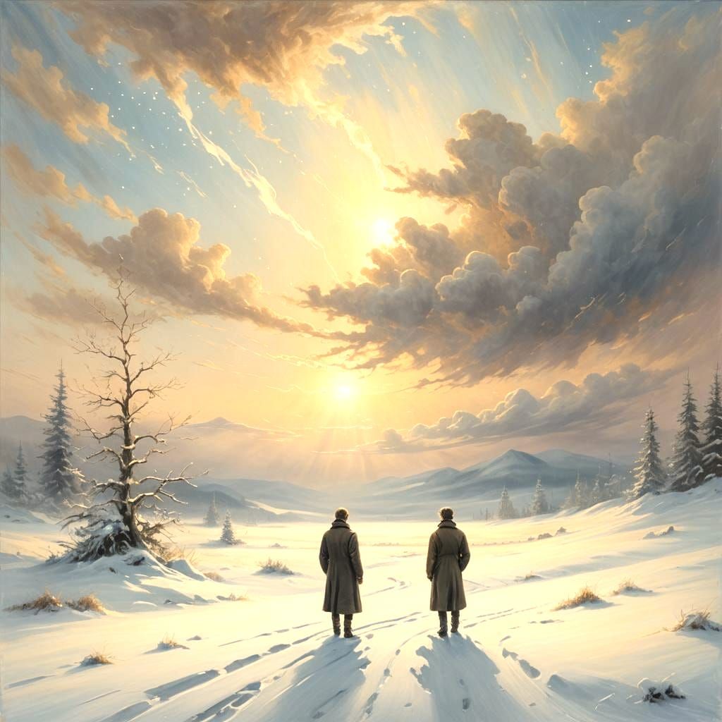 Heavenly Sunshine Illuminates Solitude in Clouds