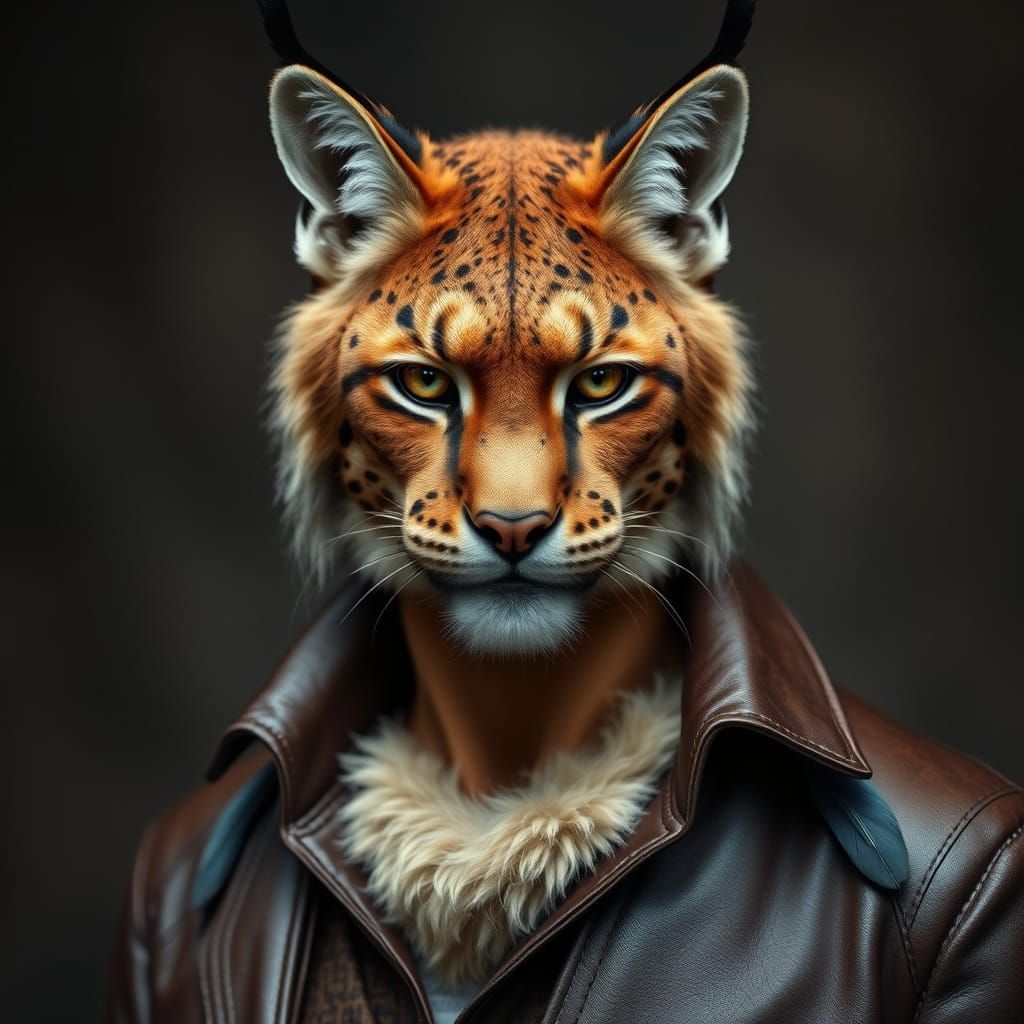 Mystical Hunter in Tribal Attire, Inspired by Cyberpunk Art