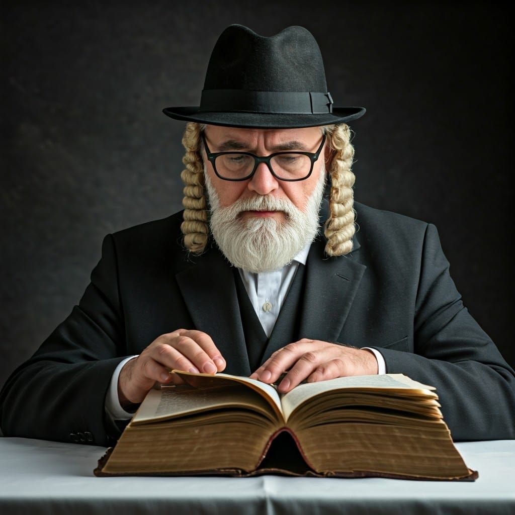 Distinguished Gentleman Reading a Book in Studio Lighting